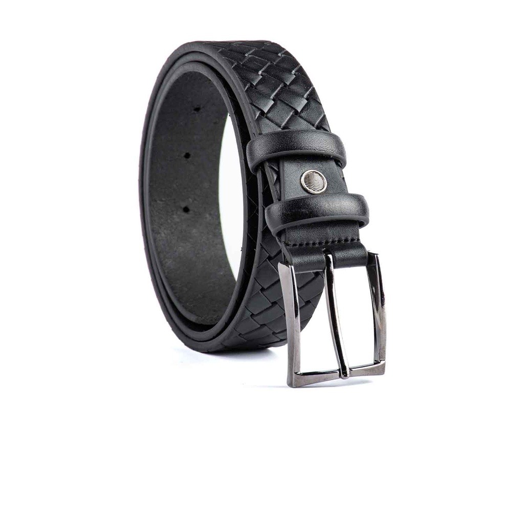 [154] Leather Belt Model 154(1HX-35) (42(105cm), Black)