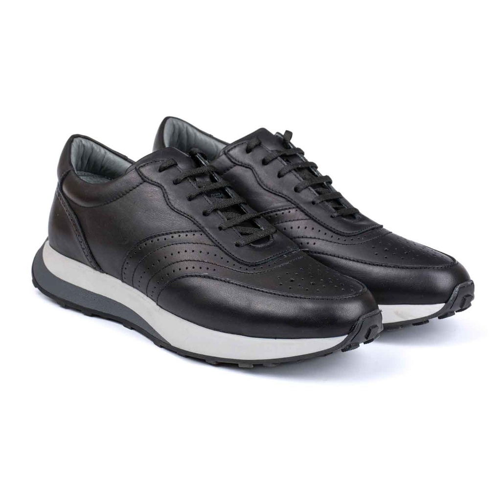 [451] Salvador Men's Sneakers(Nappa) (40, Black)