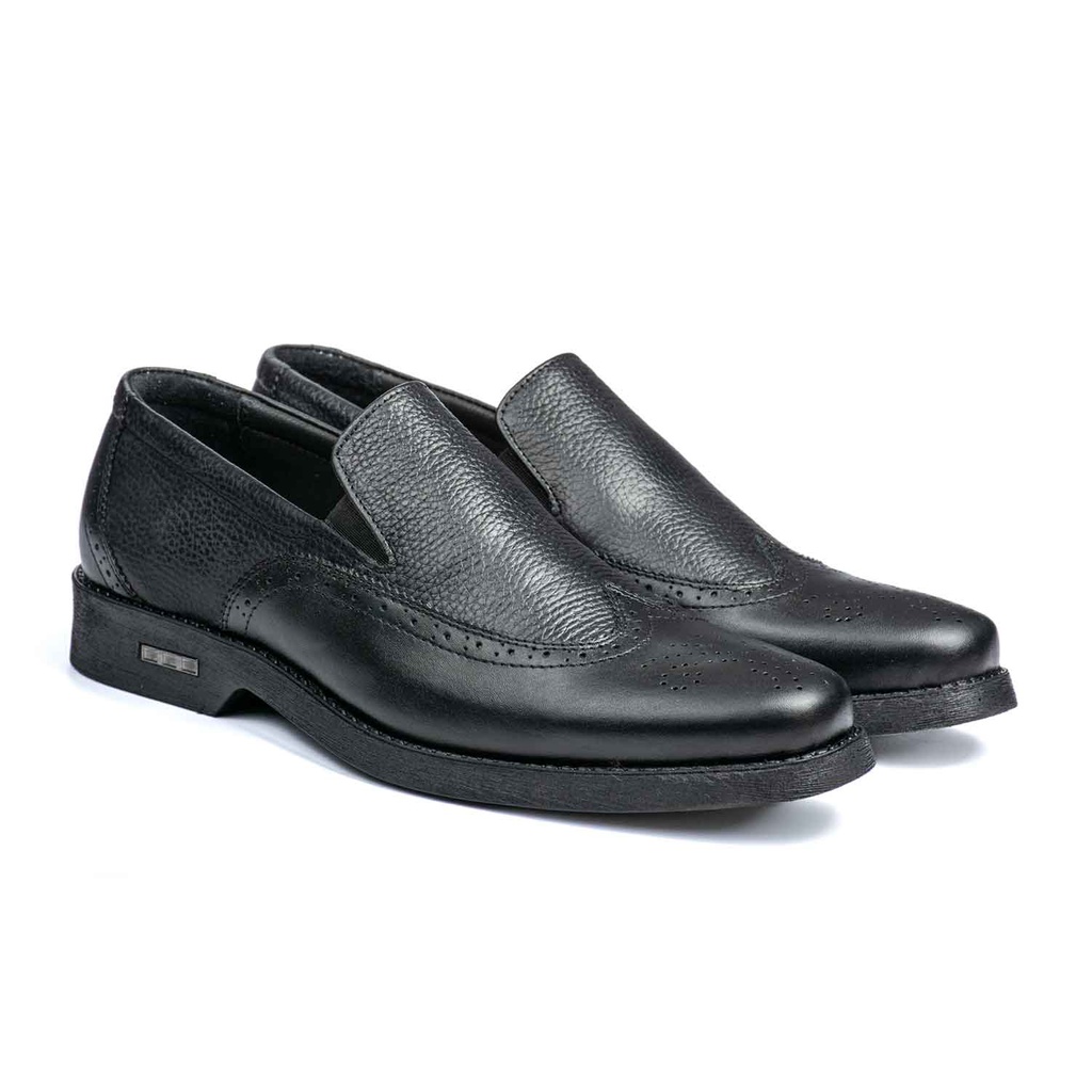 [124] Brogue Tergan Shoes (Black, 40)