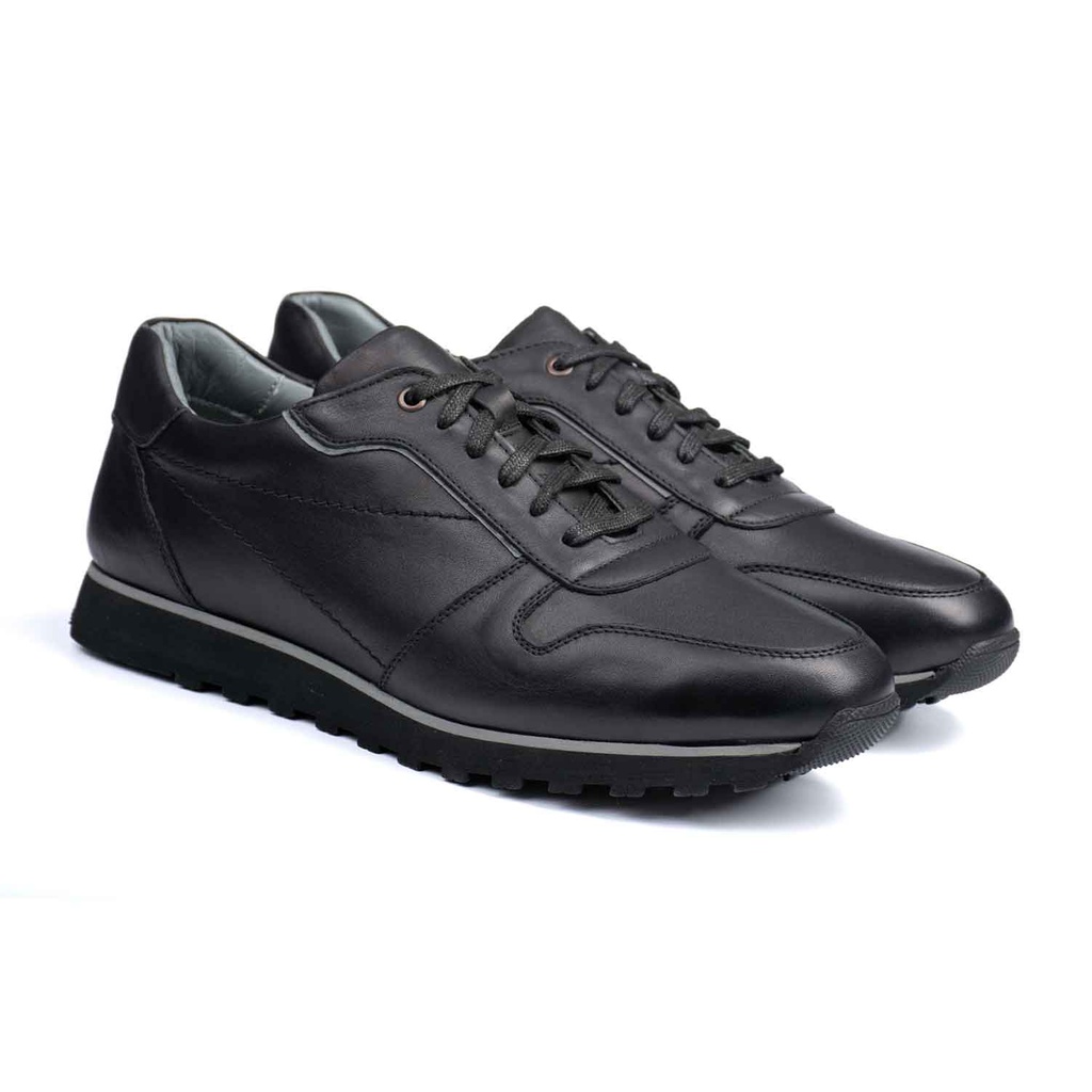 [475] Sky Men's Sneakers(Nappa) (Black, 40)
