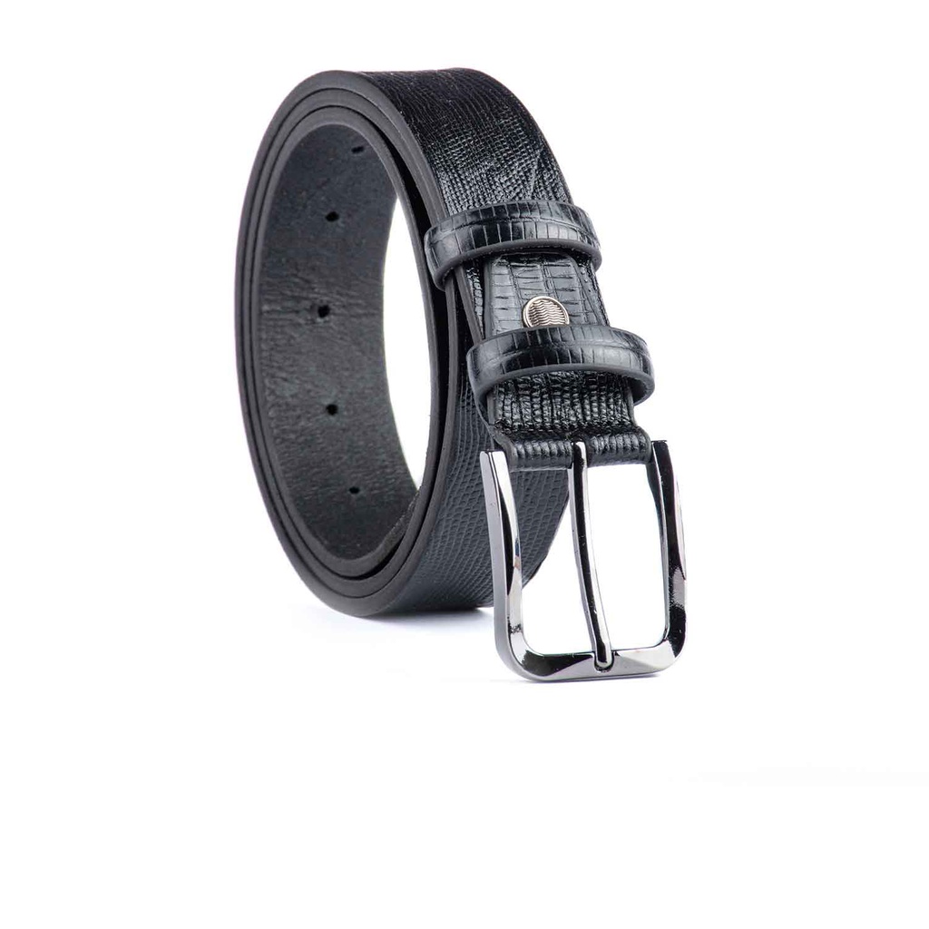 [177] Leather Belt Model 177(1Li-35) (42(105cm), Black)