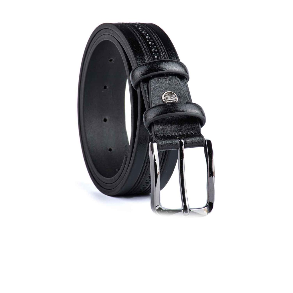 [136] Leather Belt Model 136(1CL35-35) (42(105cm), Black)