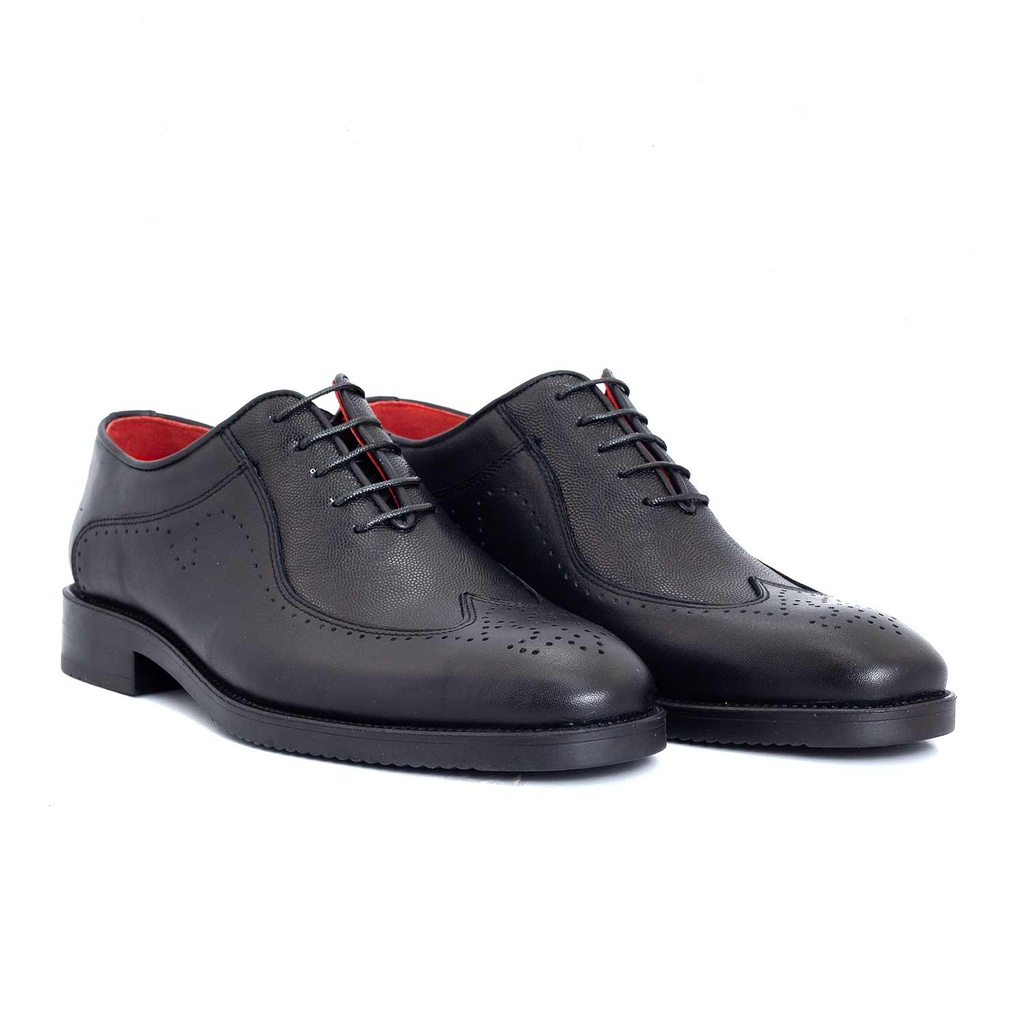 [553] کفش مردانه مجلسی بنیتو(آنتیک-حصیری) (کپی) (Black, 40)