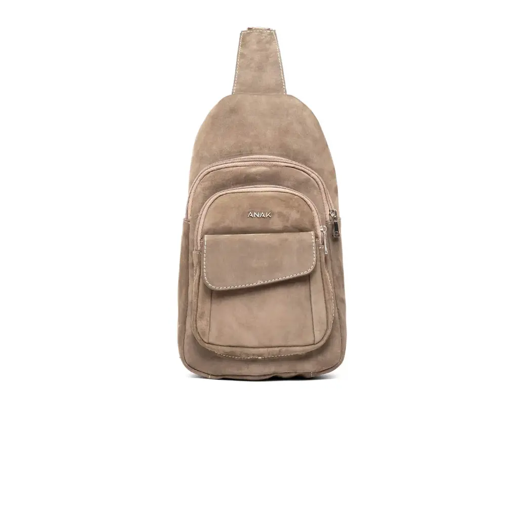 [894] Padmira Leather Crossbody Bag (Nubuck) (Nescafe)