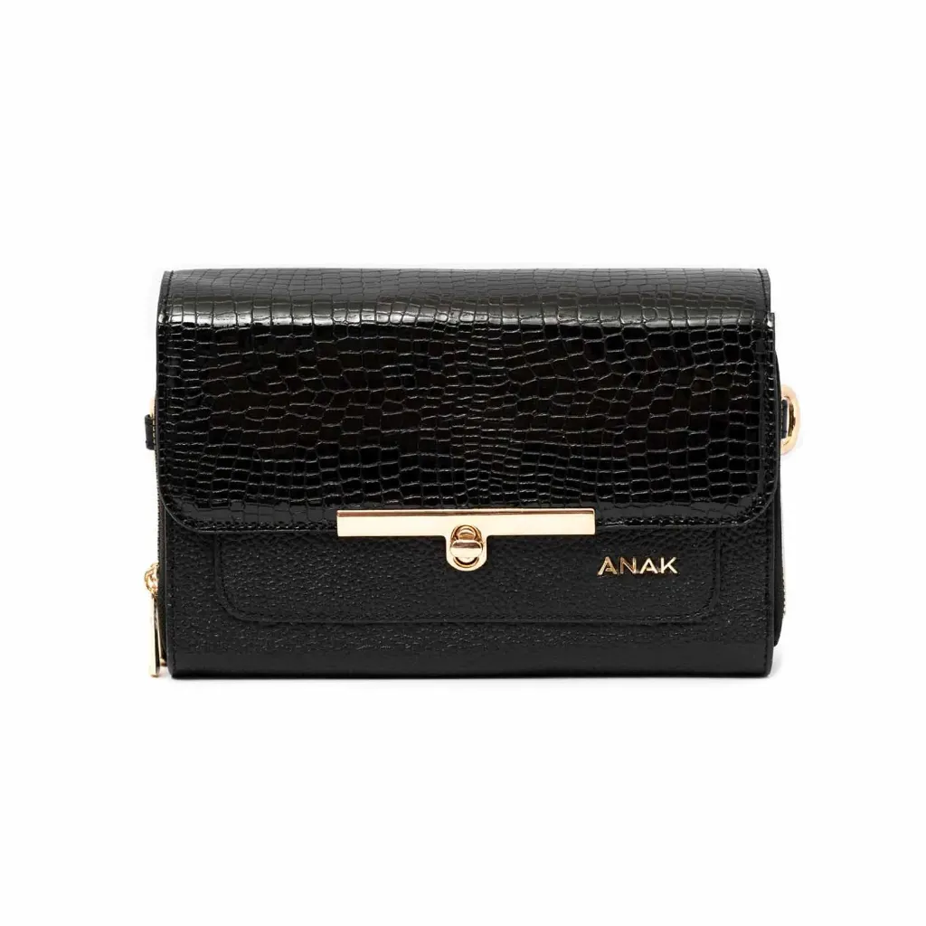 [898] Ronet crossbody Bag (BrickR-Floater) (Black)