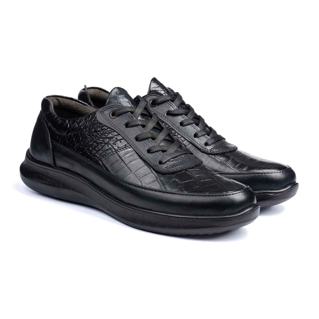 [411] Lace-Up Radman(Croco-Nappa) (38, Black)